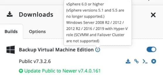 Reliable backup screenshot